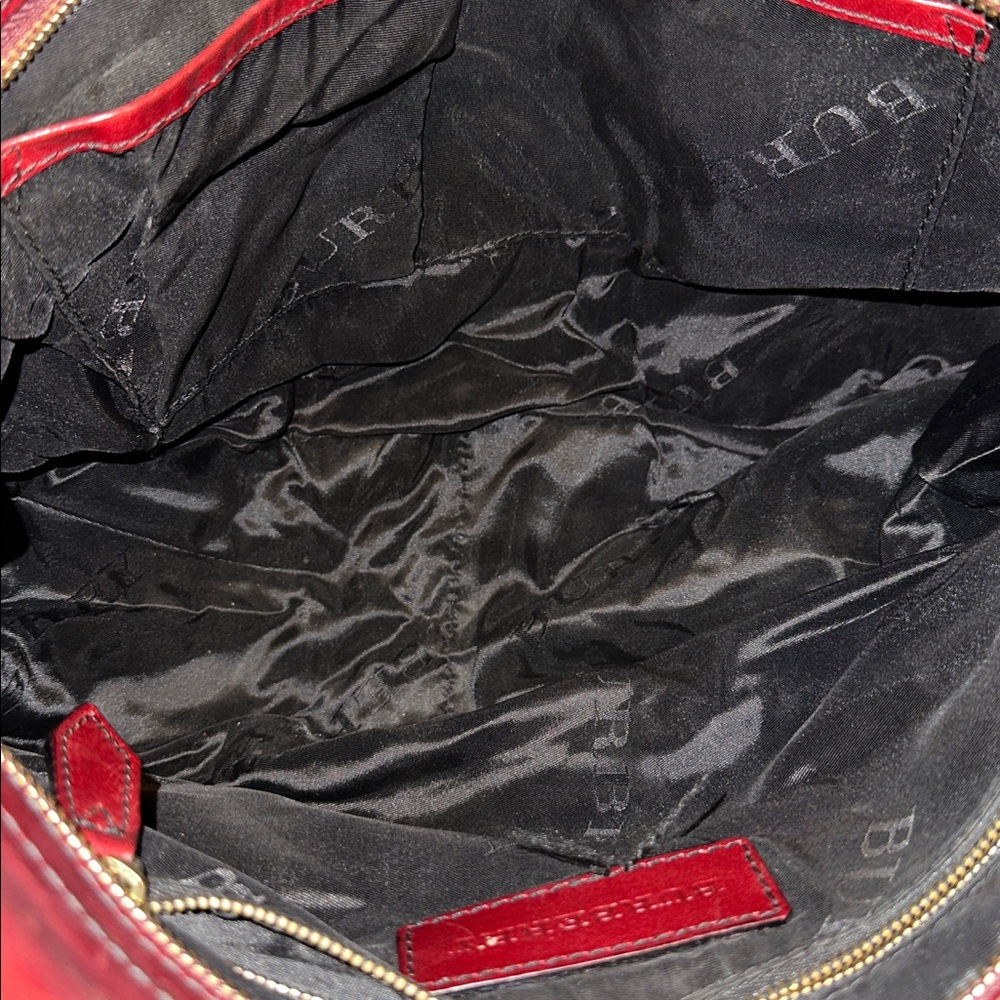 Burberry Deep Red Leather Shoulder Bag - Picture 8 of 16